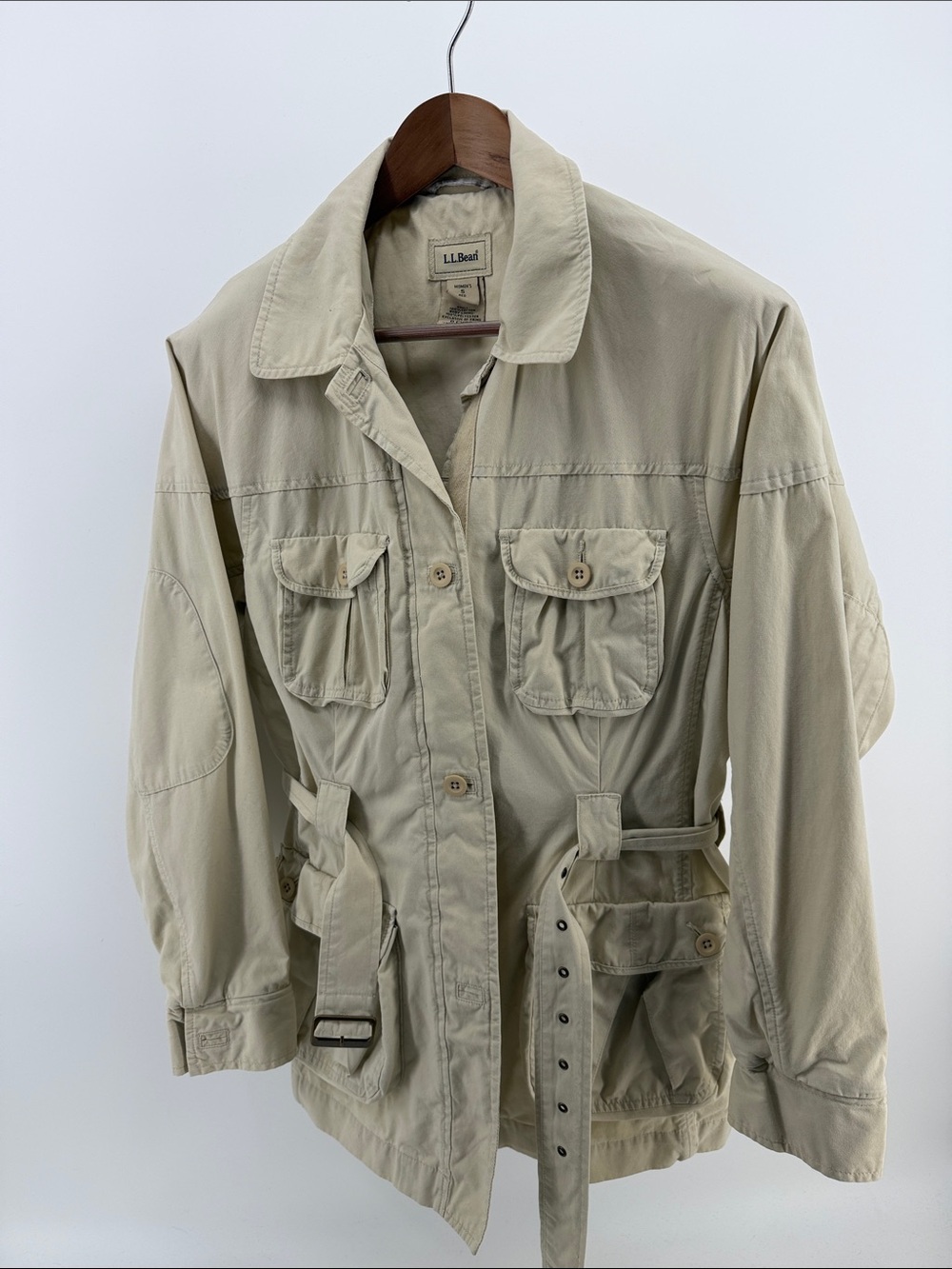 L.L. Bean Ladies Light Beige Military Field Jacket